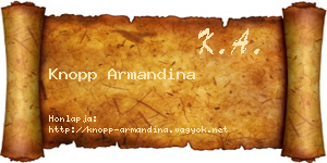 Knopp Armandina névjegykártya